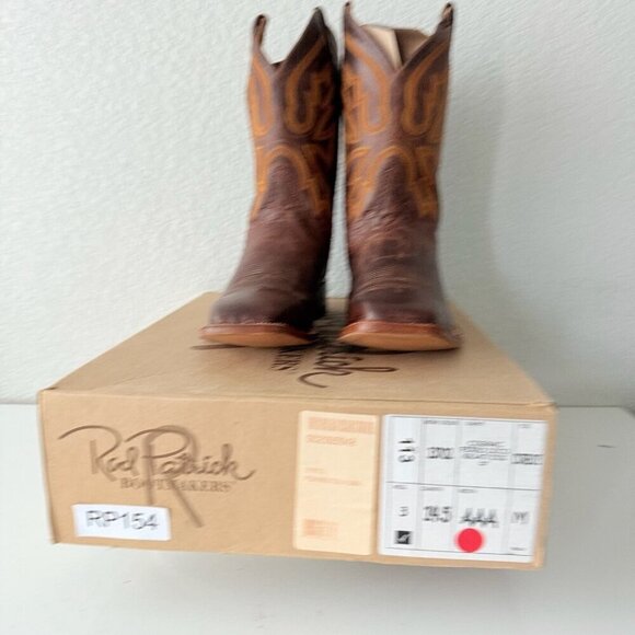 NEW Rod Patrick Mens Cowboy Boots 14.5AAA Perro Loco Brown Western Square Toe - Picture 10 of 11